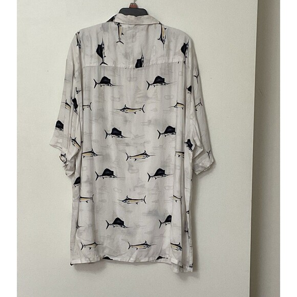 Vintage Puritan Button Down Short Sleeve Fish Camp Shirt Mens XL All Over Print - Picture 2 of 6